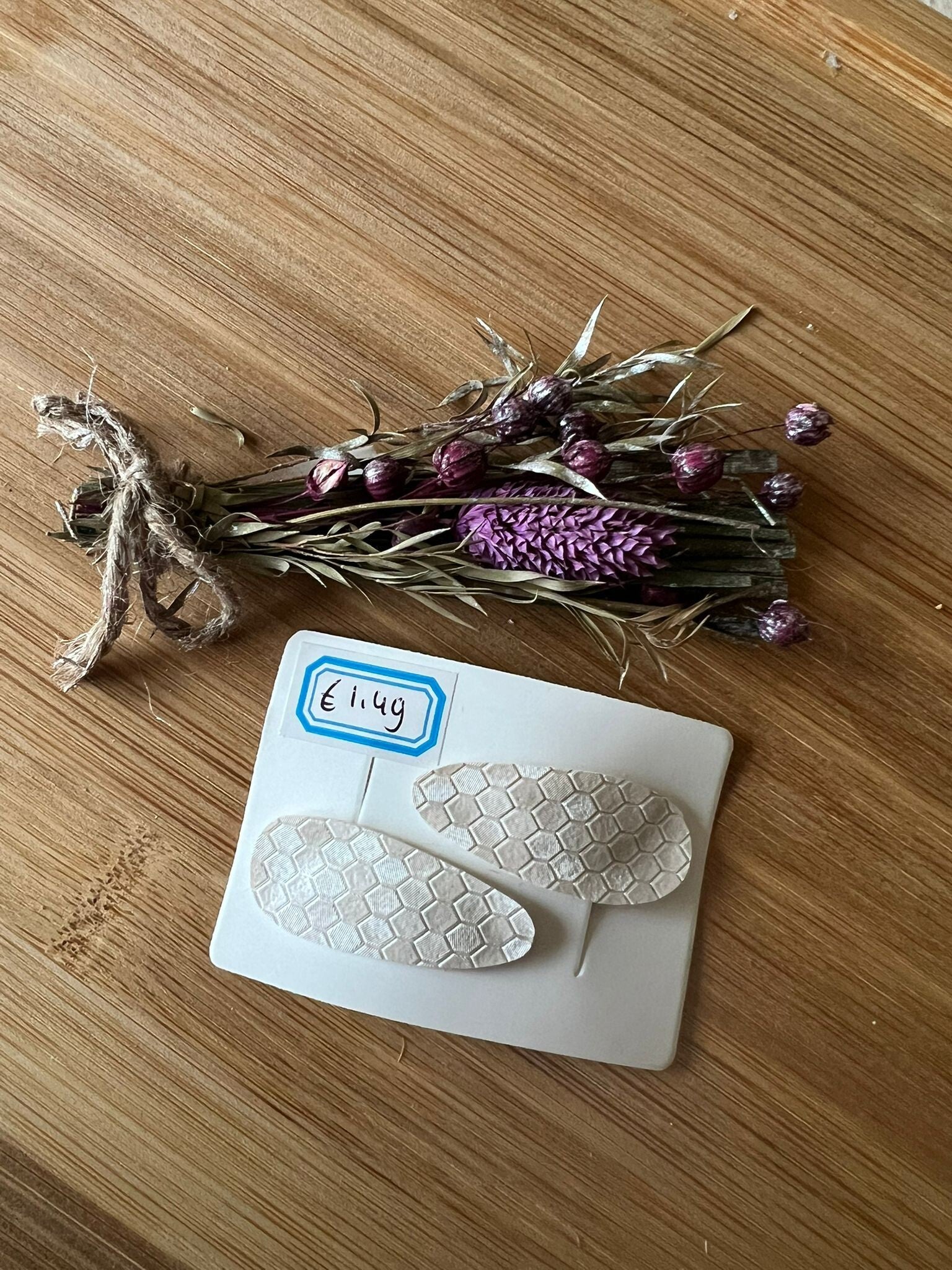 Haarknipjes  wit creme slangenprint