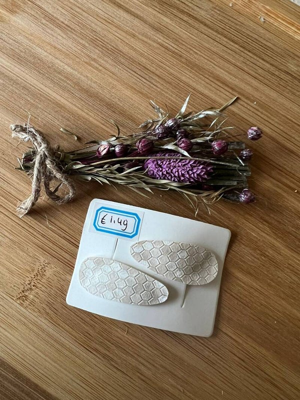 Haarknipjes  wit creme slangenprint