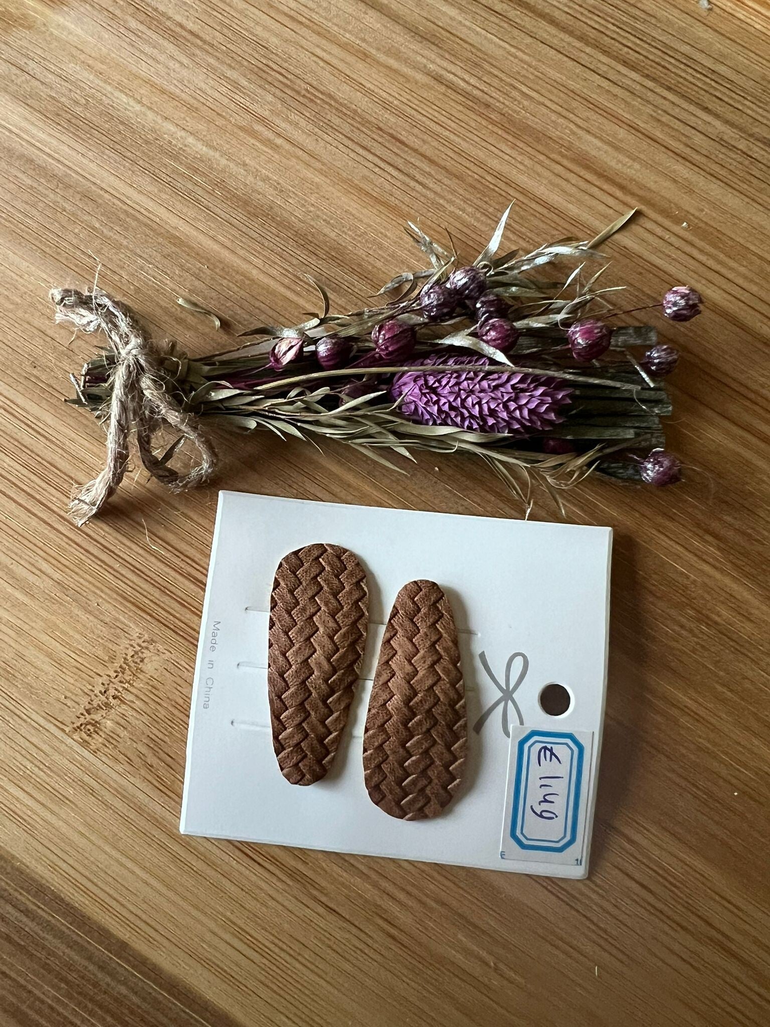 Haarknipje riet bruin