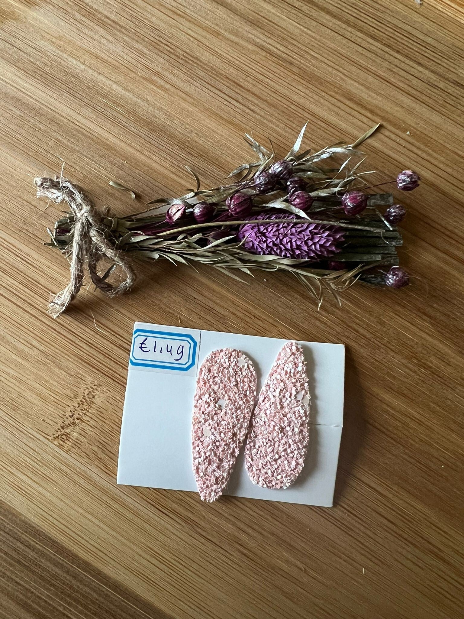 Haarknipjes wit roze glitter
