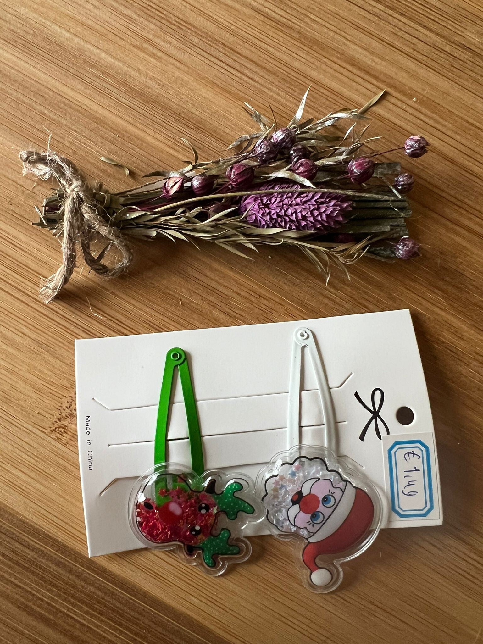 Haarknipje kerst wit groen