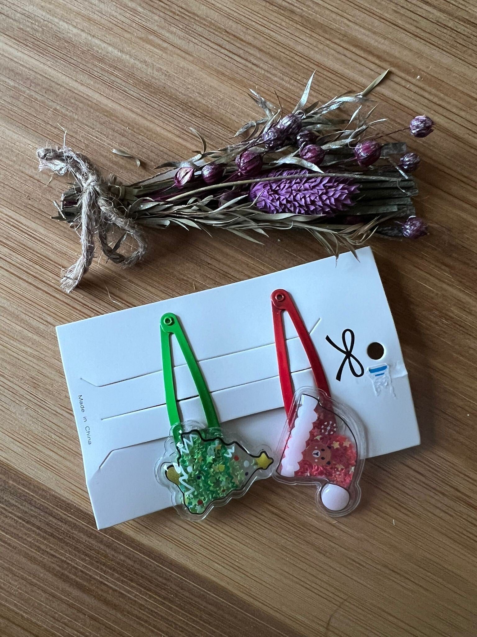 Haarknipje kerst rood groen