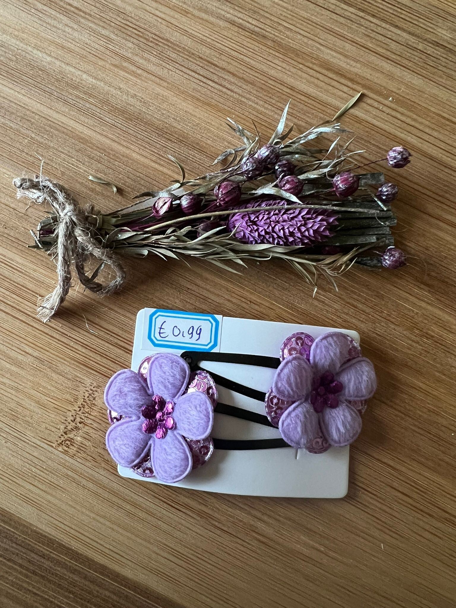 Haarknipje bloemen paars