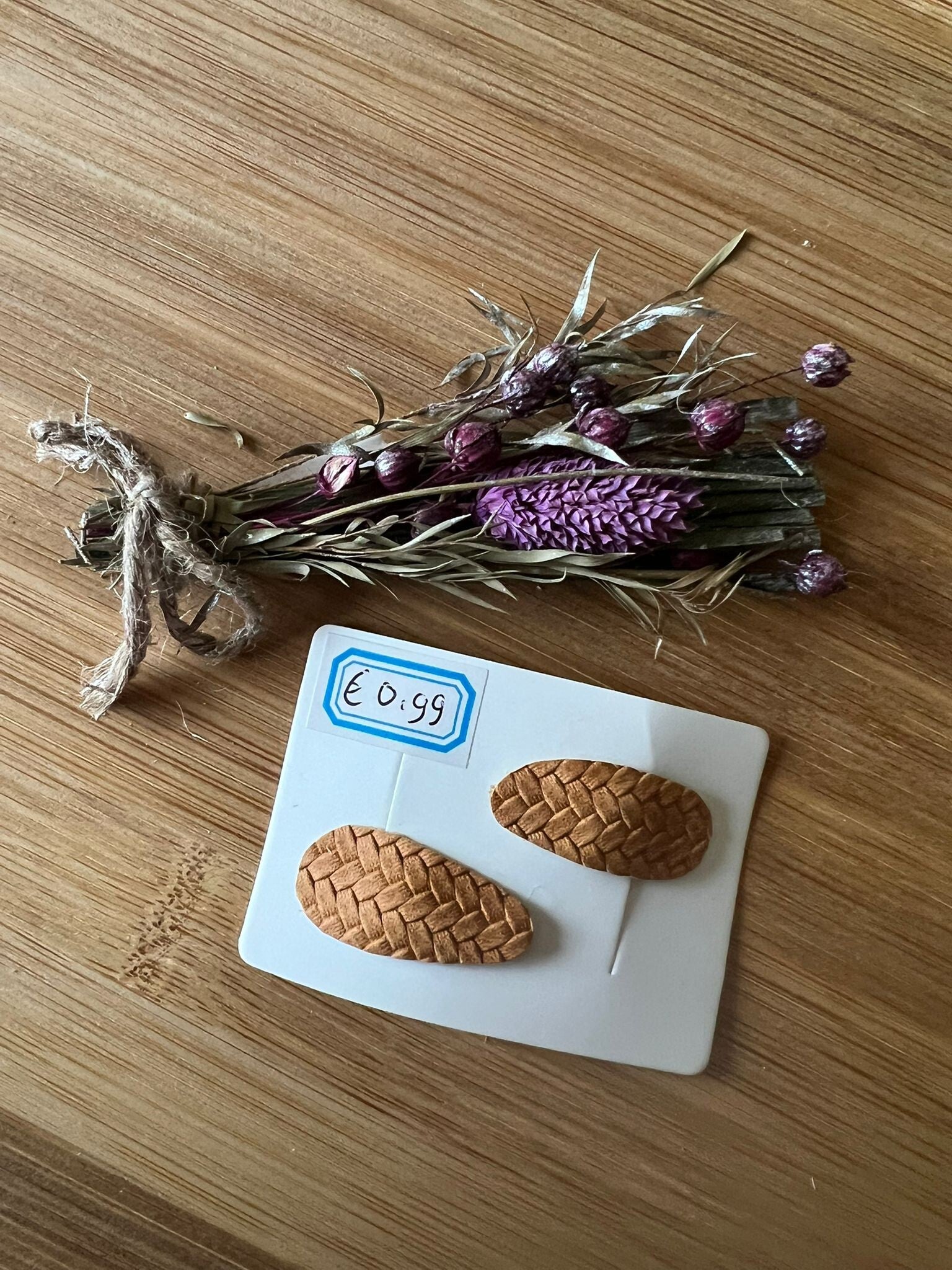 Haarknipje riet licht bruin