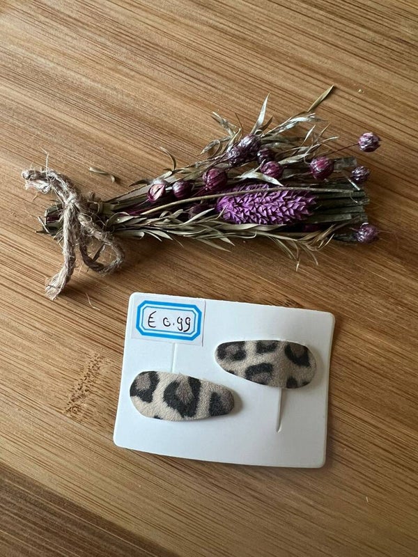 Haarknipje panter wit