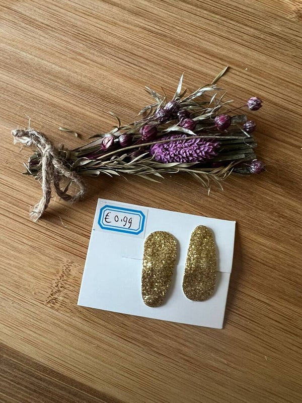 Haarknipje goud glitter