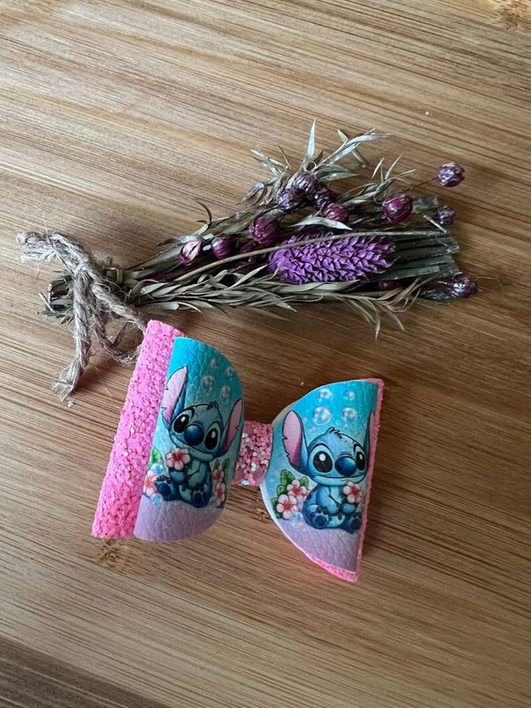 Stitch neon roze glitter