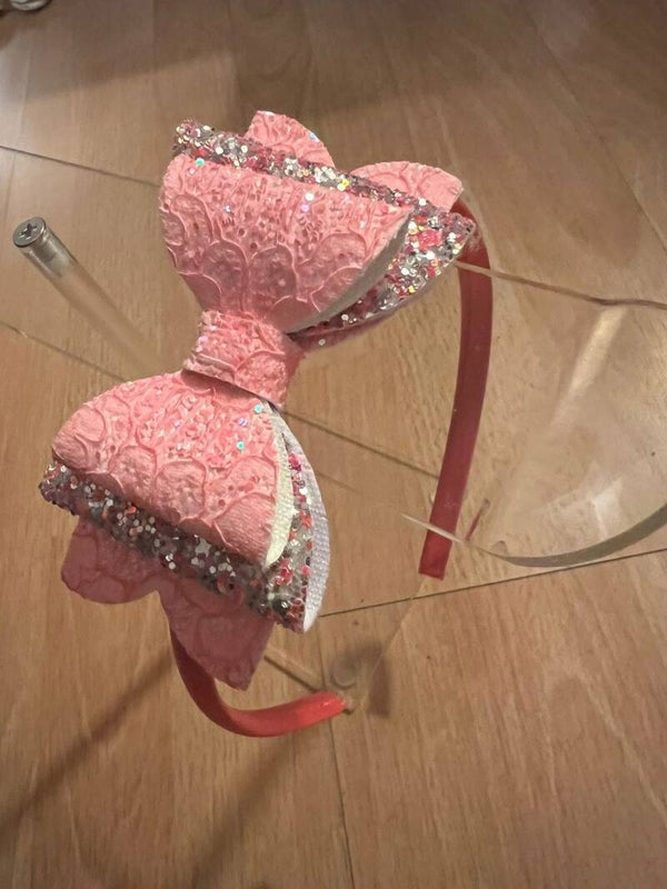 Haarband glitter roze