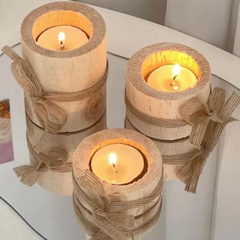 Set hout kaarsen