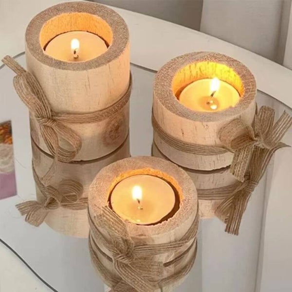 Set hout kaarsen