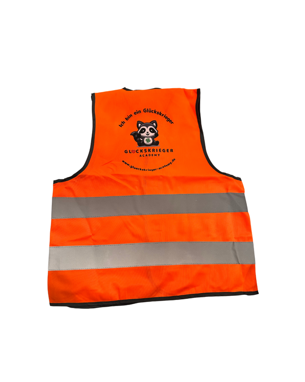 Gut sichtbar unterwegs: Die Glückskrieger Sicherheitsweste für Kinder