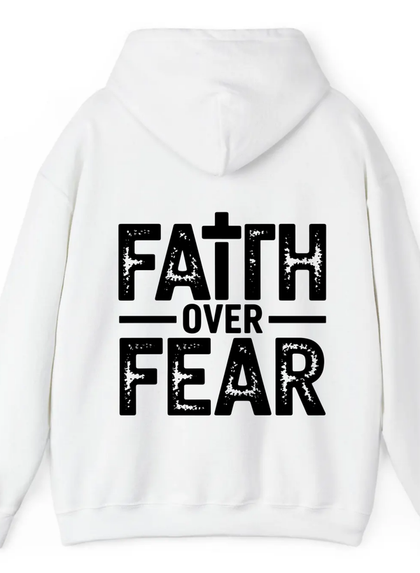 Faith Over Fear Distressed Christian Hoodie