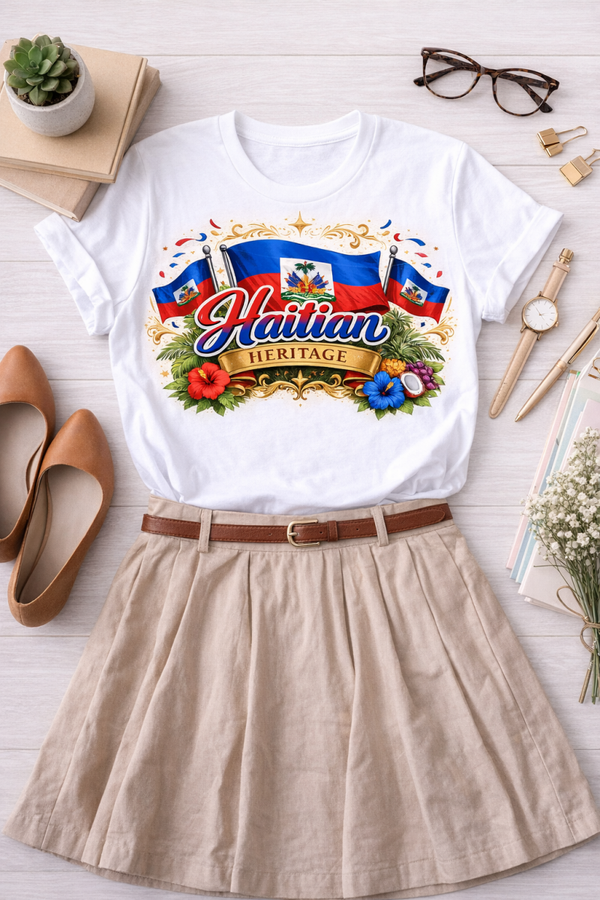 Elegant Haitian Heritage Celebration Tee