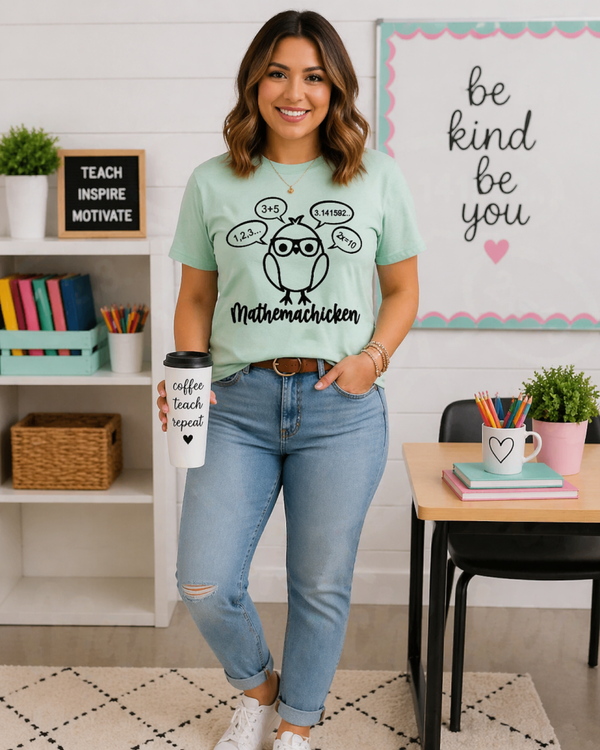 Mathemachicken Teacher Tee | Funny Math Chicken Shirt