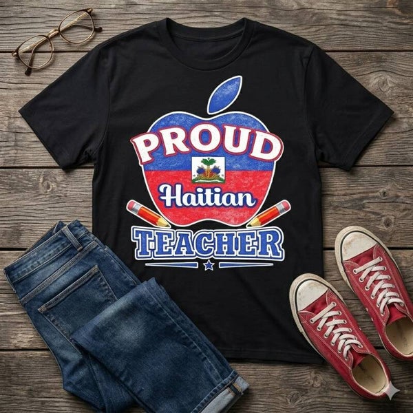 Proud Haitian Teacher T-Shirt – Vintage Apple Heritage Graphic Tee