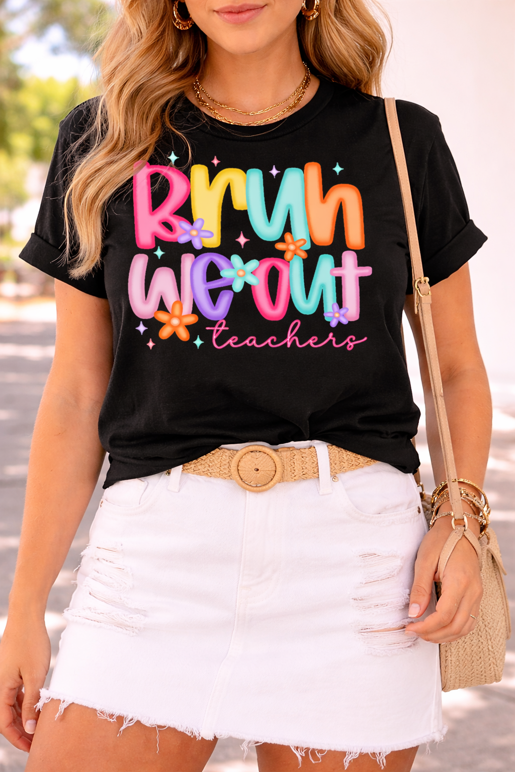 Bruh We Out Teachers Tee | Colorful Last Day of School Teacher Shirt