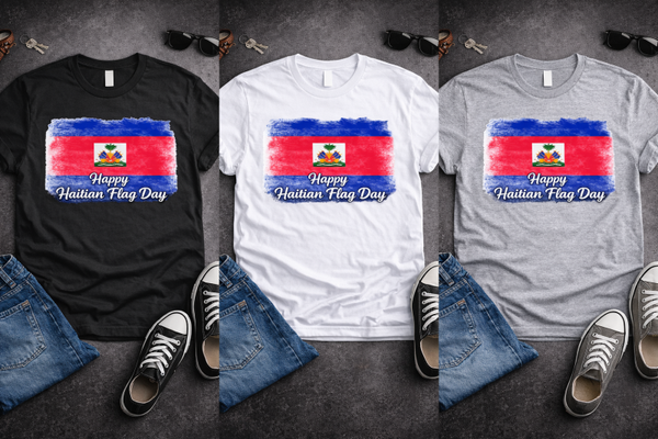 Happy Haitian Flag Day Watercolor Tee