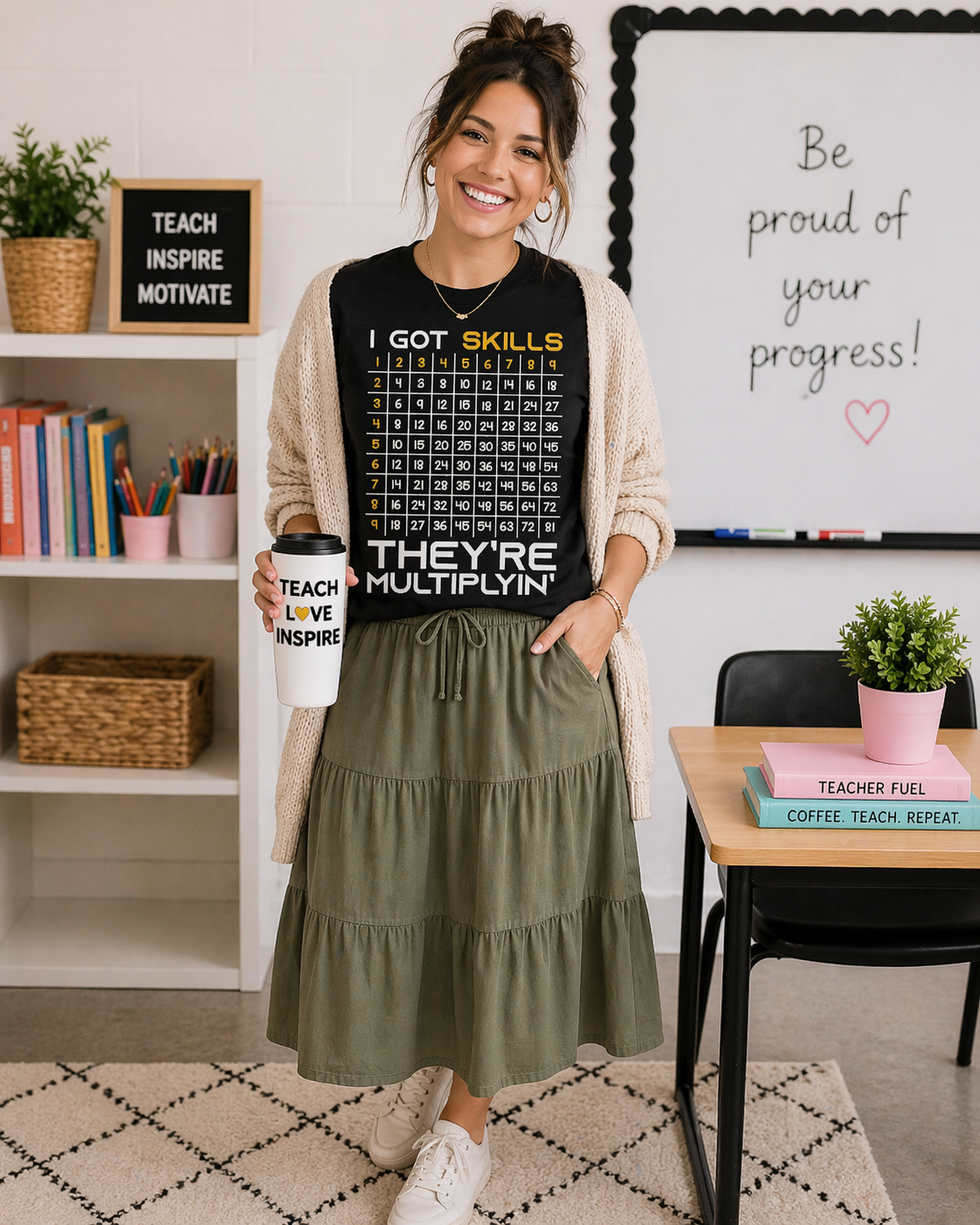 I Got Skills They’re Multiplyin’ Teacher Tee | Funny Multiplication Shirt