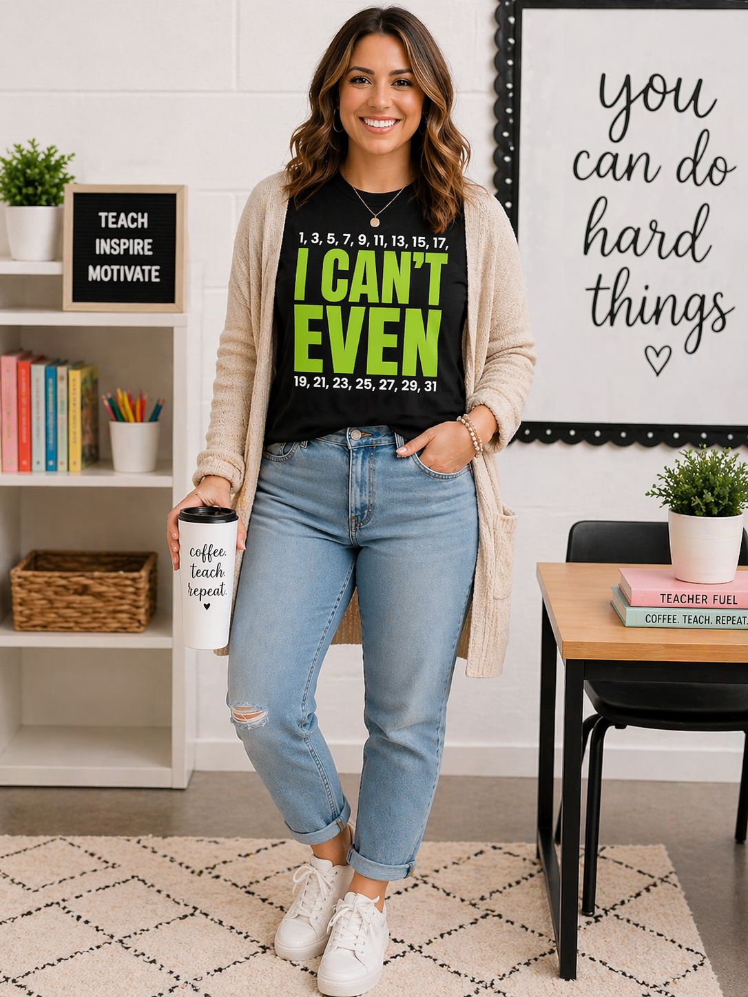 I Can’t Even Math Teacher Tee | Funny Odd Number Classroom Shirt