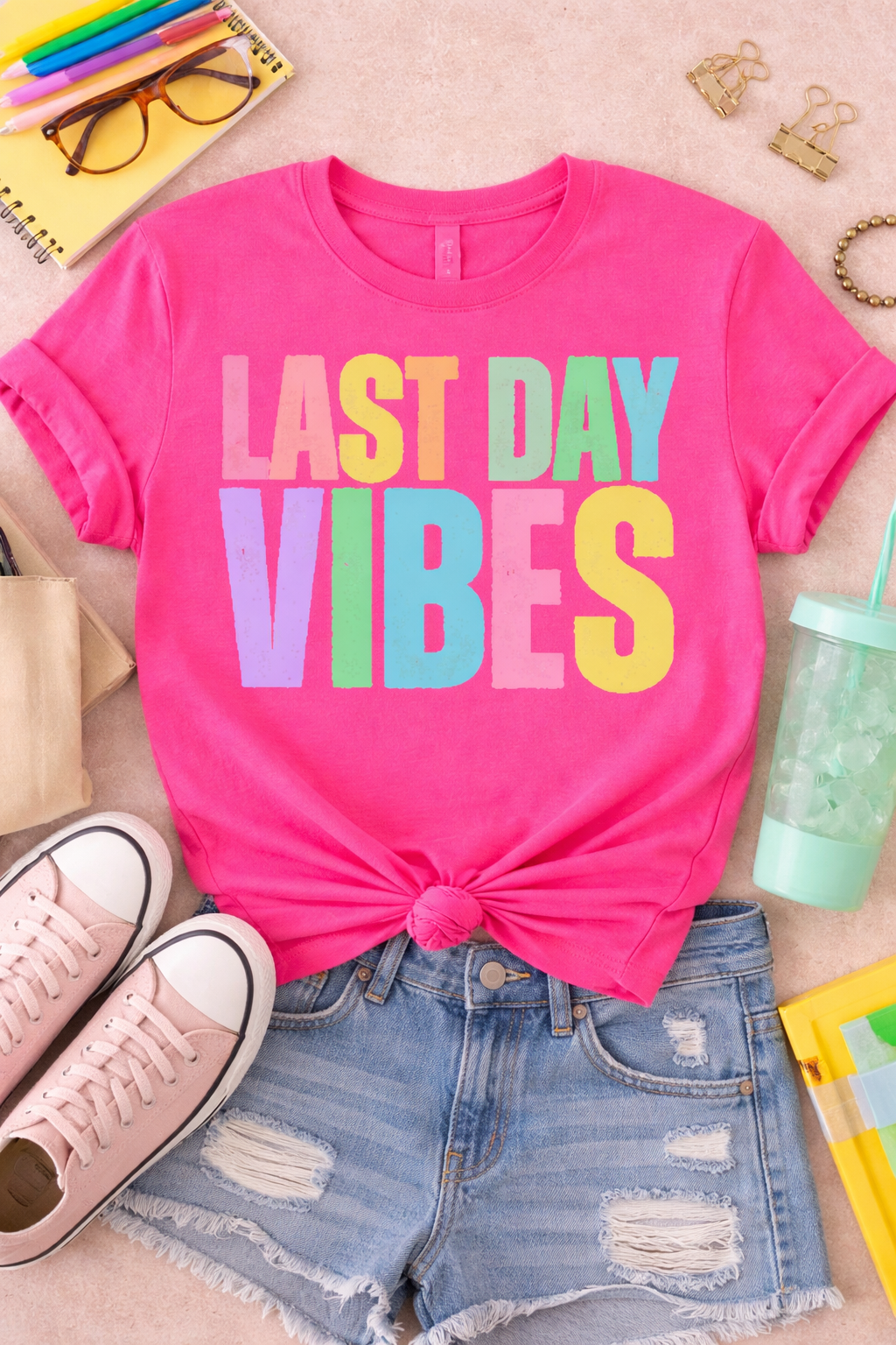 Last Day Vibes Tee | Bright End of School Year Shirt