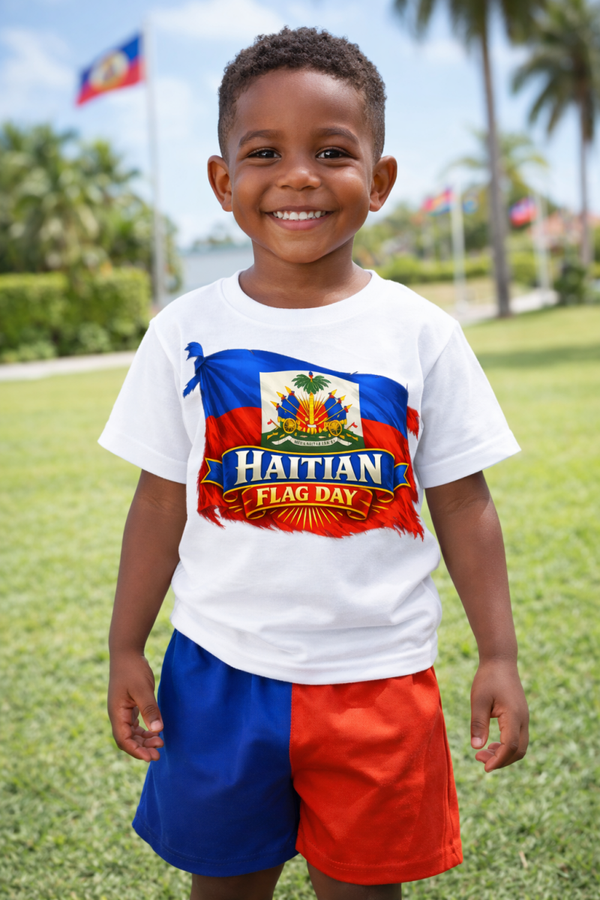 Haitian Flag Day Beauty White Tee Youth