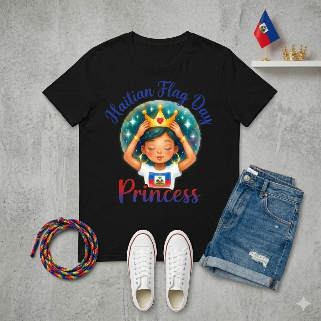 Haitian Flag Day Princess T-Shirt Watercolor Youth