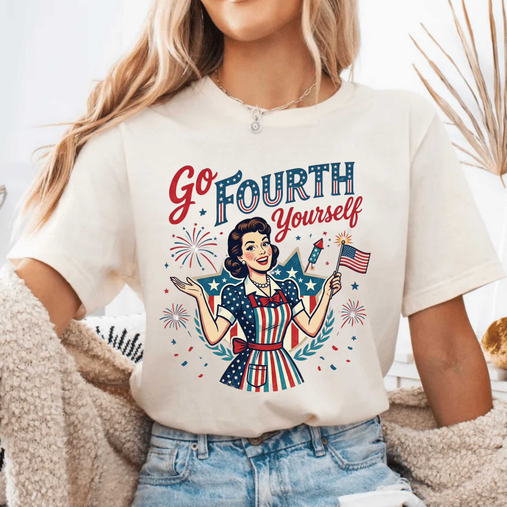 Go Fourth Yourself Patriotic Retro Tee