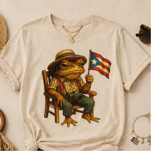 Puerto Rican Coquí Frog Graphic Tee | Boricua Pride Shirt