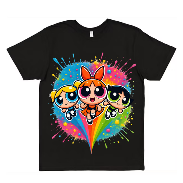Powerpuff-Inspired Rainbow Splash Tee