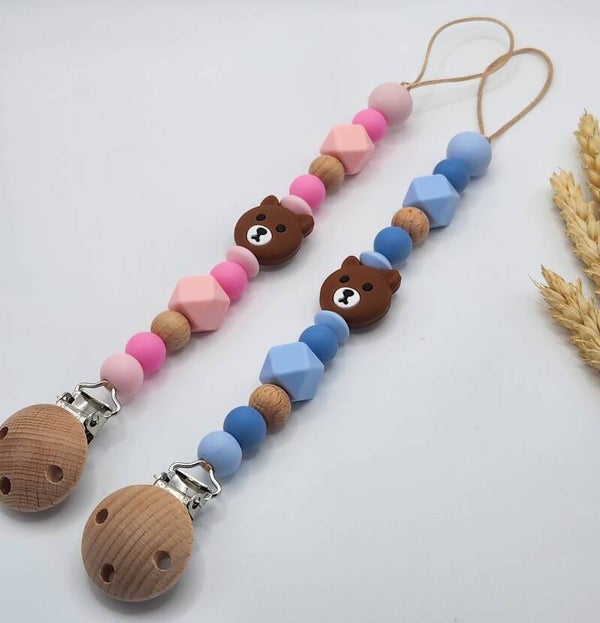 Speenkoord teddy pink or blue