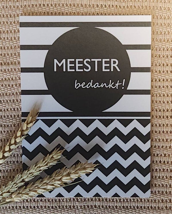 Kaart MEESTER bedankt