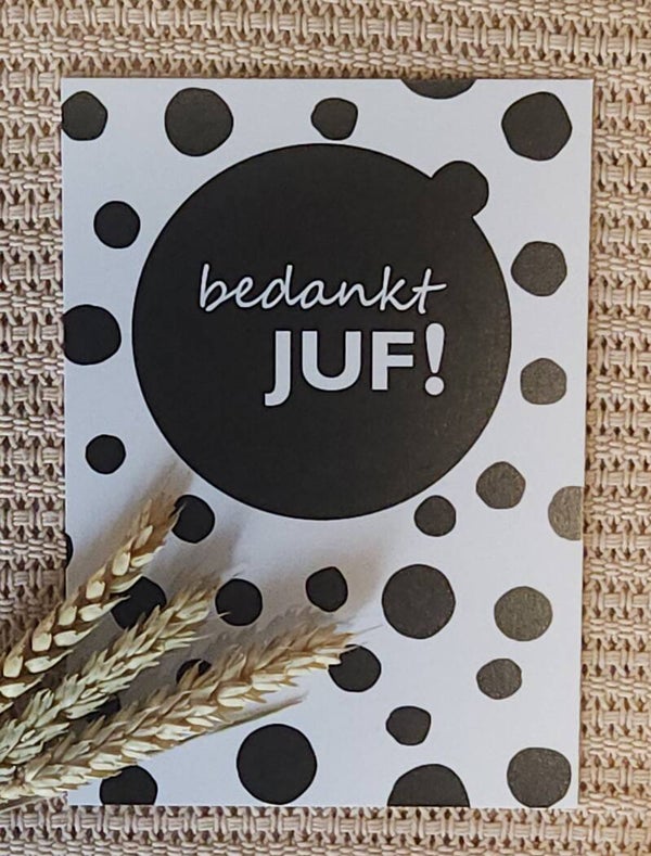 Kaart bedankt JUF