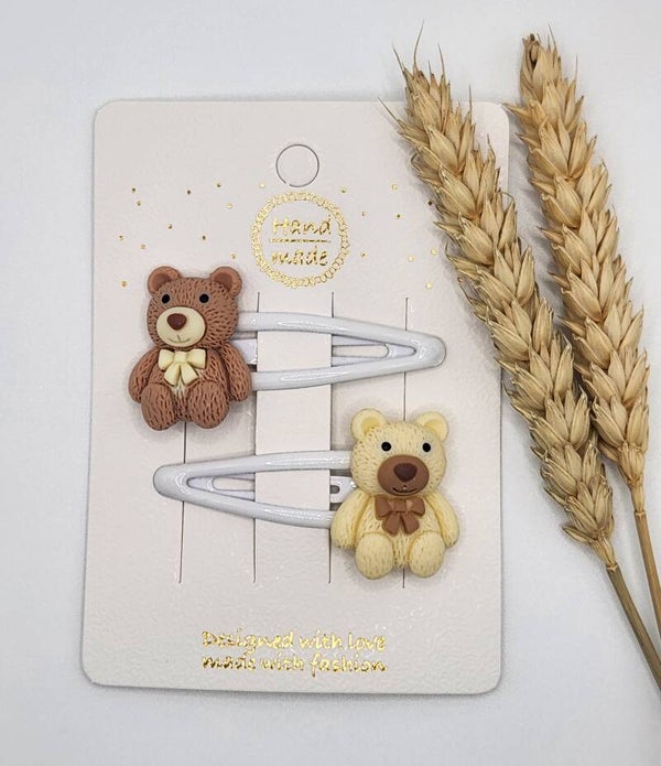 Haarknipjes beer bruin/crème