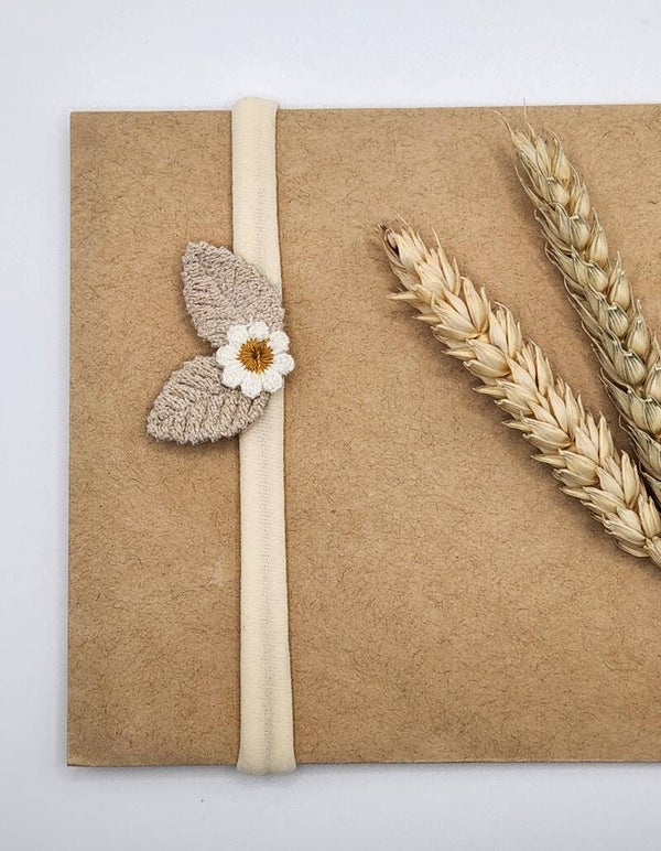 Haarbandje bloemetje taupe