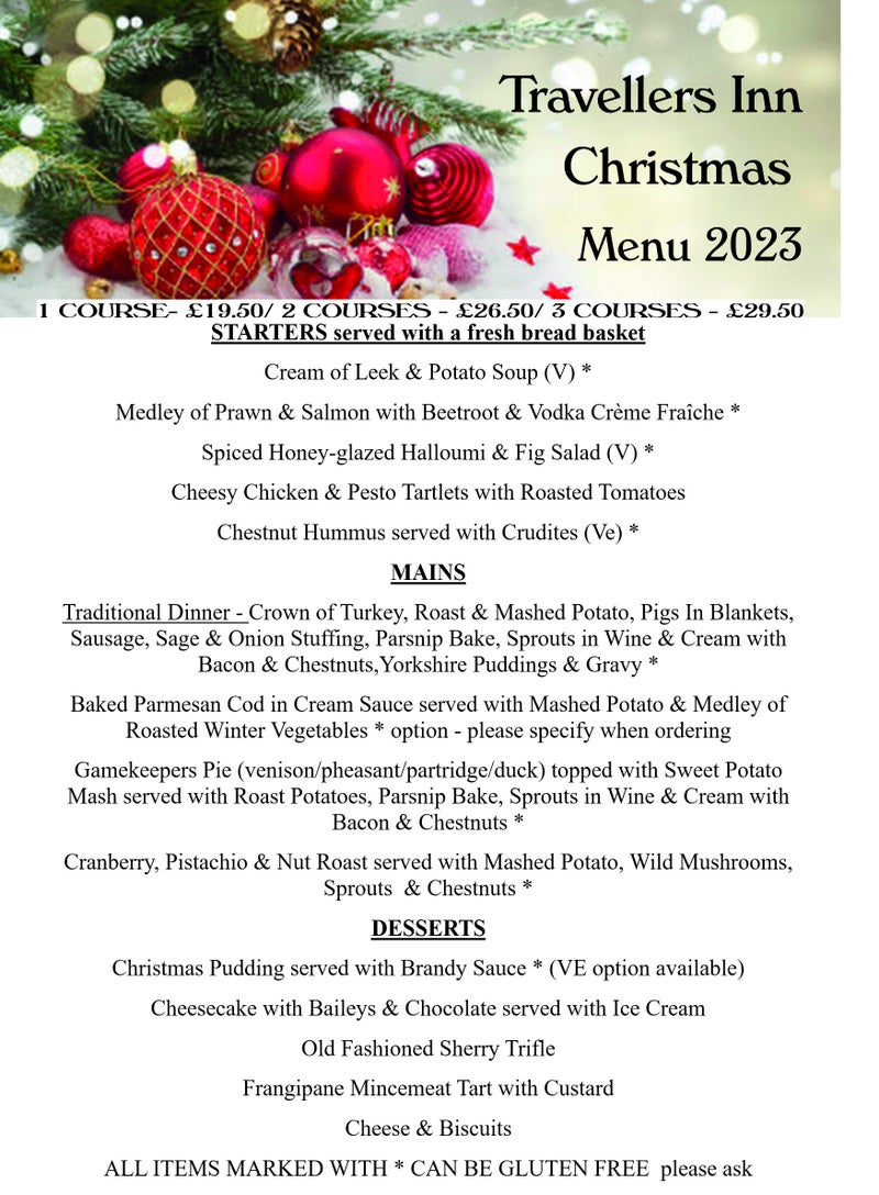 Inn Collection Menu Menus | Travellers Inn