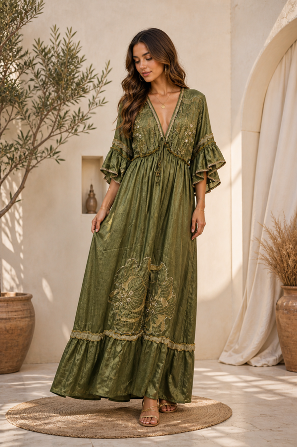 VESTIDO "REAL GREEN"