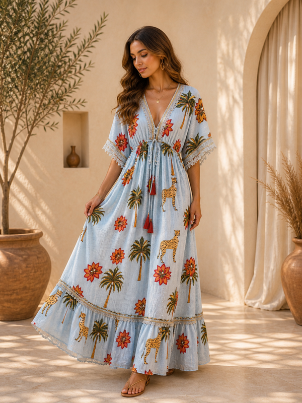 VESTIDO "FLOR PRINT BLUE"
