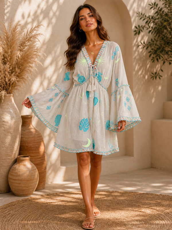 VESTIDO "TROPICOQUETA AZUL"