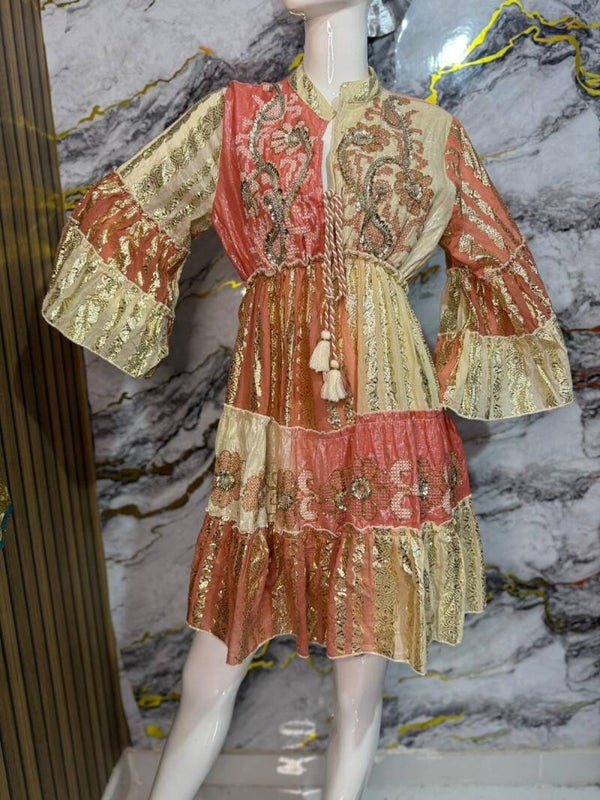 VESTIDO "AZTECA CORAL"