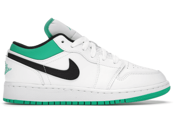 Jordan 1 Low White Lucky Green Tumbled Leather