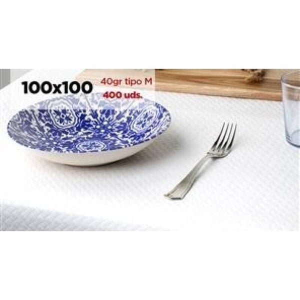 MANTEL PAPEL 1*1 BLANCO 40G 400U