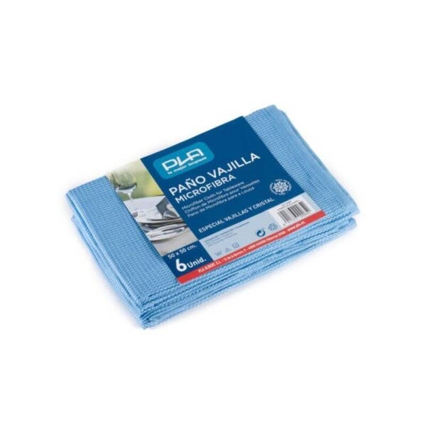 PAÑO VAJILLA MICROFIBRA AZUL PLA 6U