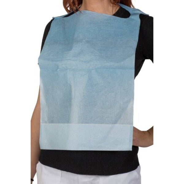 BABERO CON BOLSILLO AZUL 36*660 + 10CM 8X125 1000U