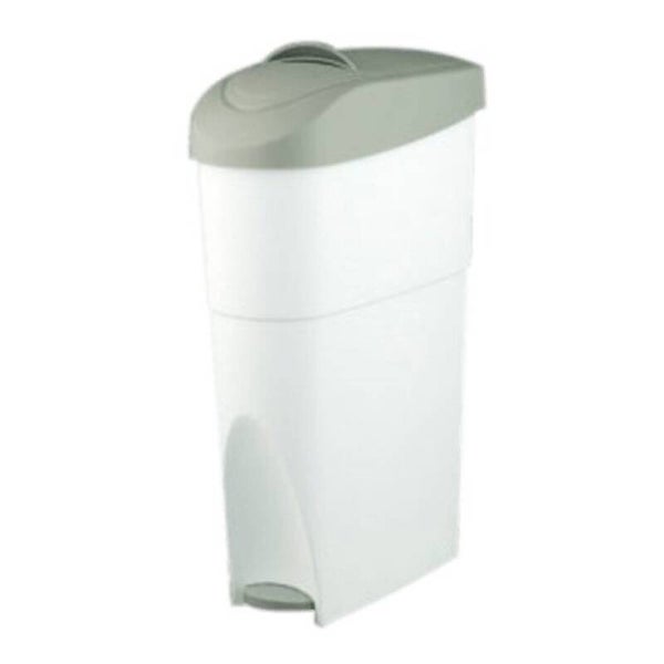 PAPELERA COMPRESERA PASTICO BLANCO/GRIS