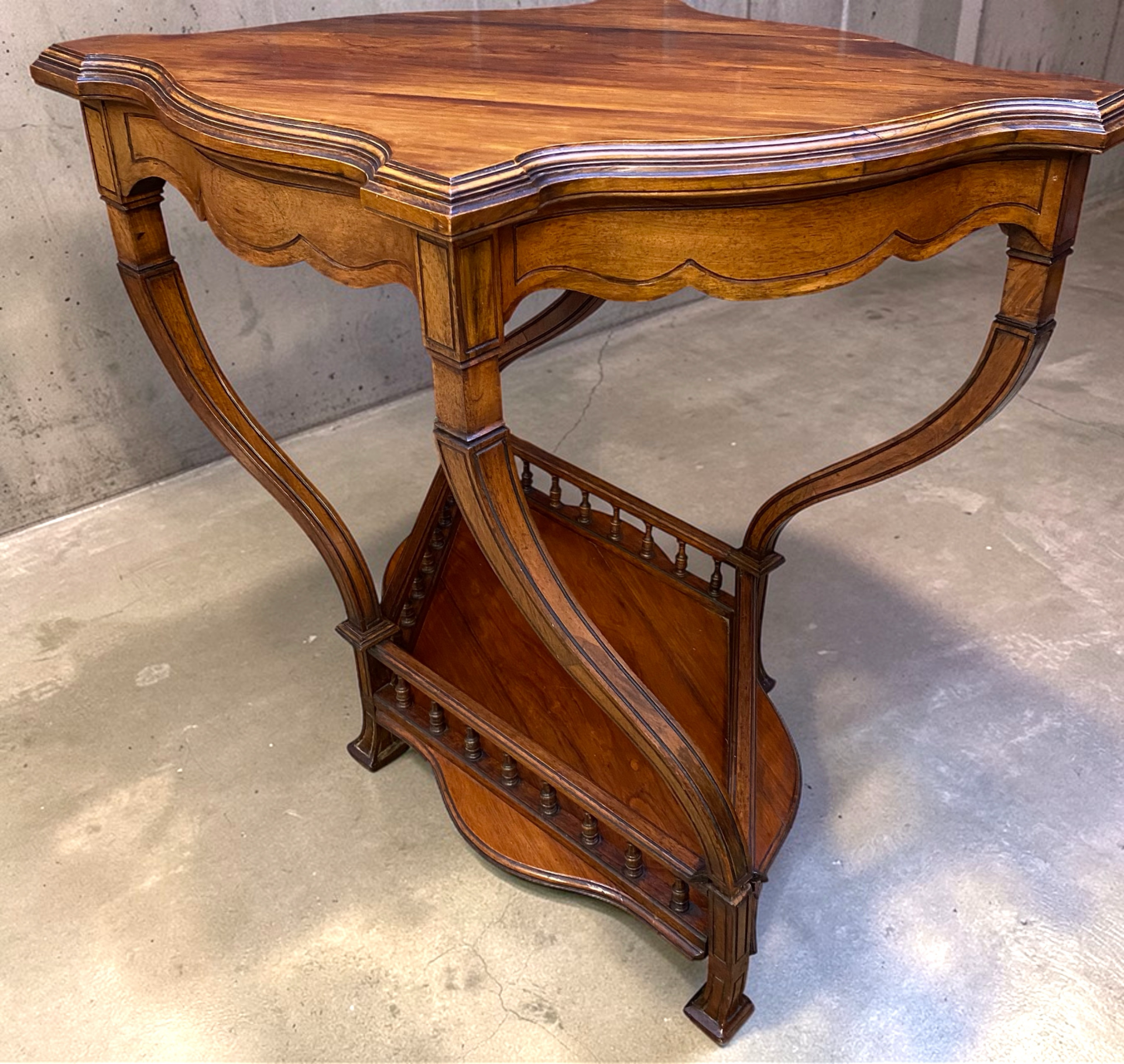 Art Nouveau Walnut Accent/Window Table