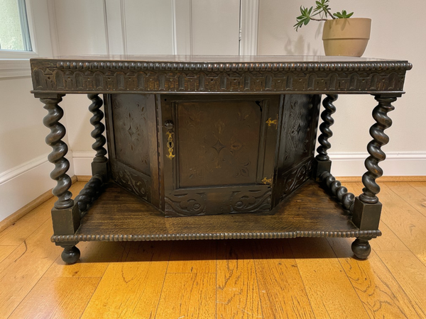 19th Century Gothic carved Oak Buffet /side Table