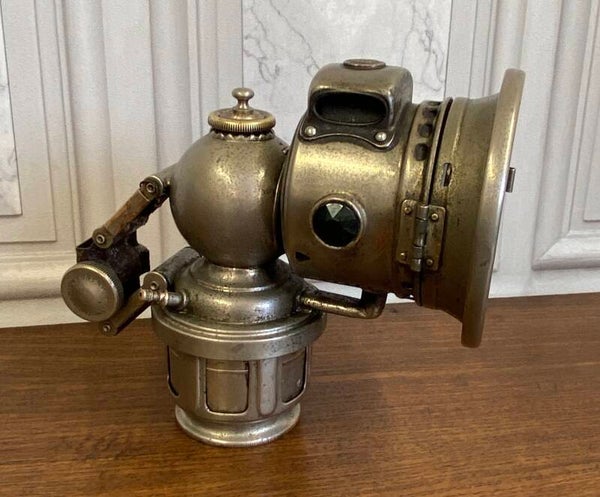 ANTIQUE CARBIDE LAMP ( KING OF THE ROAD ) BY LUCAS OF BIRMINGHAM