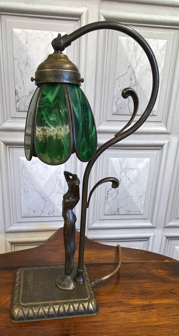 Art Deco style adjustable Floral Lady lamp