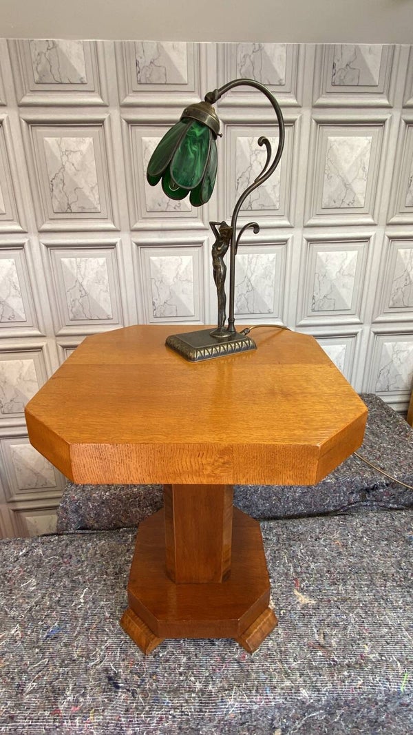 Art Deco Walnut and Oak sofa table