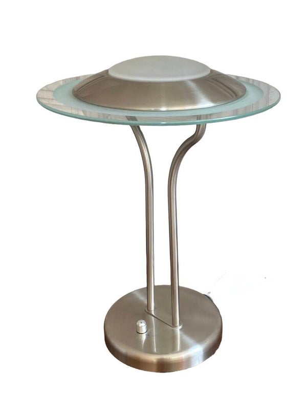 SLEEK SATURN INSPIRED CHROME TABLE LAMP